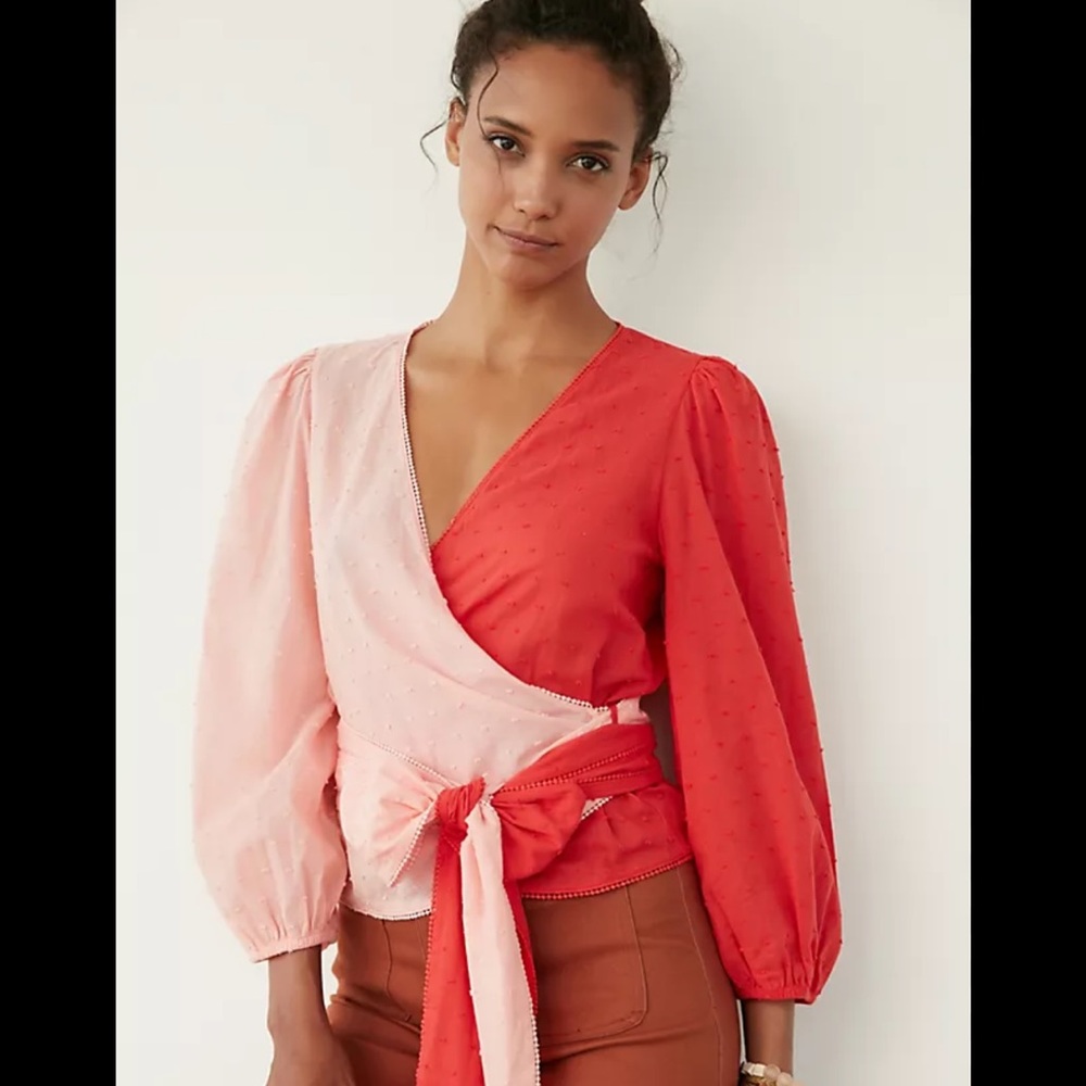 FARM RIO Colorblock Wrap Top